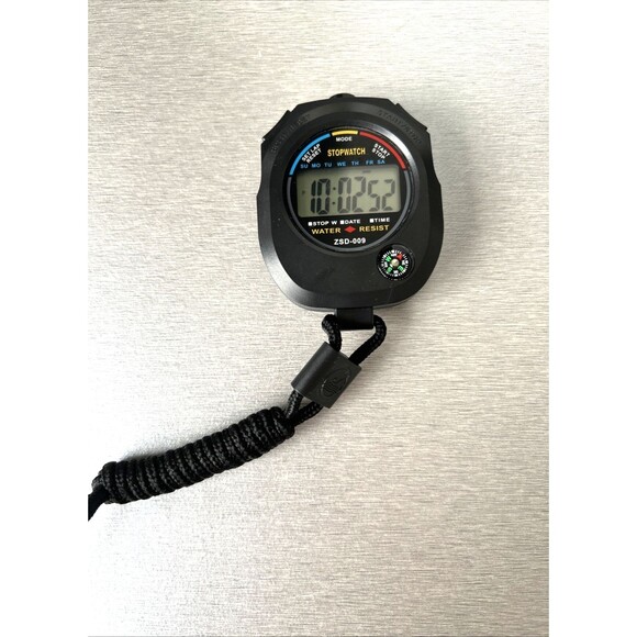 Sportwatch ZSD-009 Stop Watch Timer Clock Water Resistant w/ Compass - Picture 2 of 6